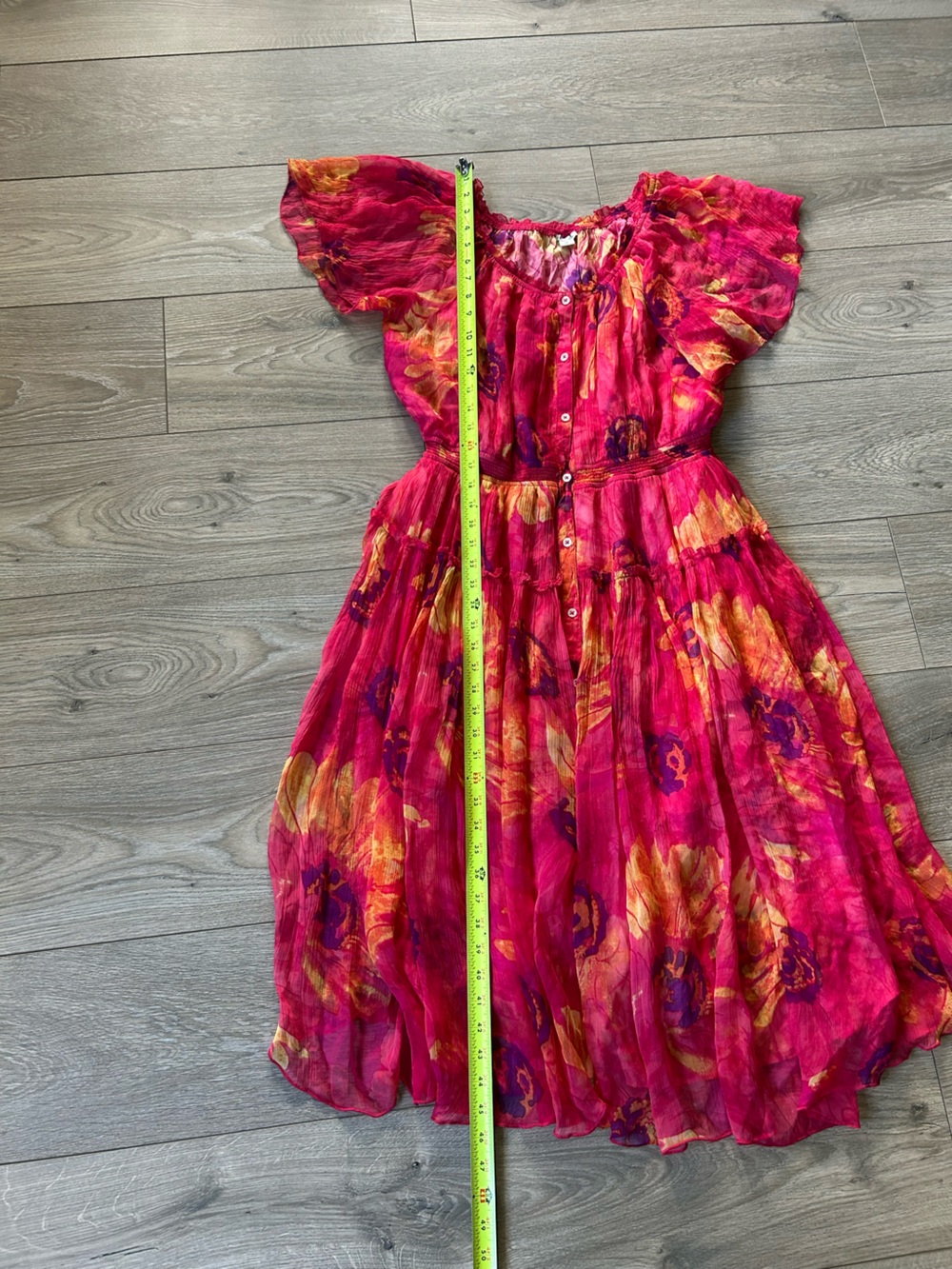 Sundance Cressida Day Dress Pink Midi Tiered Size Medium - Picture 5 of 11